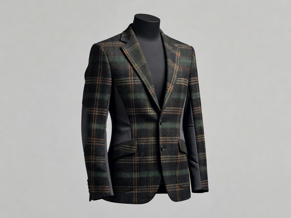 Tailored Scottish Tweed Hybrid Jacket with weatherproof backing