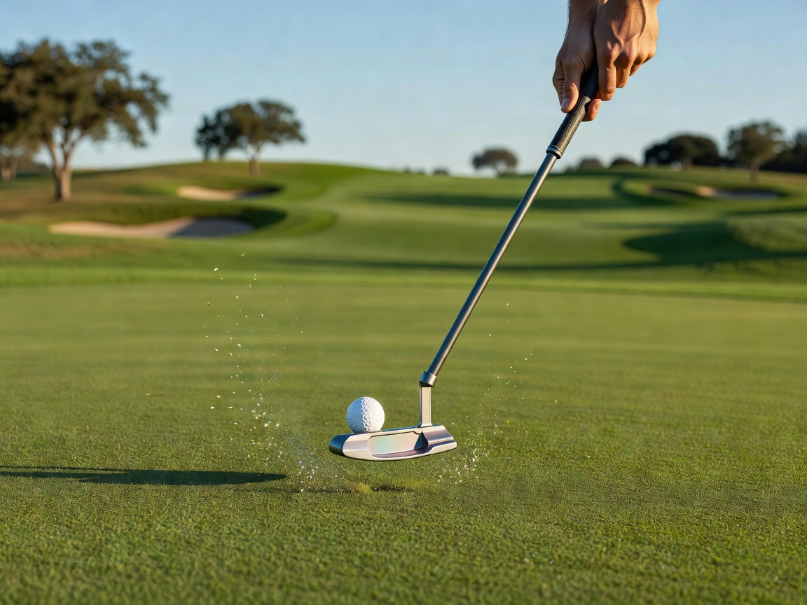 Zero-Torque Mallet Putter precision alignment on putting green